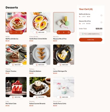 Dessert Cart Page